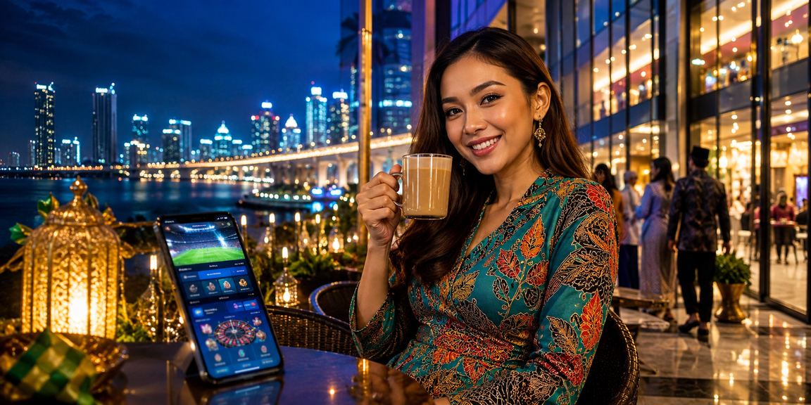 Pengguna memainkan kasino mudah alih di Johor dengan motif batik